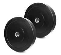 wuuhoo® I Piastre olimpiche Bruce Studio qualità. con boccola in acciaio 50/51mm I Piastre paracolpi in gomma solida che assorbono gli urti I Set di 2 pesi bilanciere nero per l'allenamento