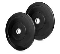 wuuhoo® I Piastre olimpiche Bruce Studio qualità. con boccola in acciaio 50/51mm I Piastre paracolpi in gomma solida che assorbono gli urti I Set di 2 pesi bilanciere nero per l'allenamento 2 x2,5 kg