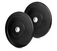 wuuhoo® I Piastre olimpiche Bruce Studio qualità. con boccola in acciaio 50/51mm I Piastre paracolpi in gomma solida che assorbono gli urti I Set di 2 pesi bilanciere nero per l'allenamento