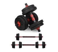 wuuhoo® I Set di manubri Arni con Dischi di plastica I Set con 2X manubri e Dischi da 27mm I Set di manubri con 2 Barre di manubri in plastica e Chiusura a Stella