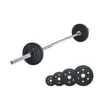 wuuhoo® Set bilanciere e Piastre Pesi Marcel, 26kg-60kg, bilanciere 30mm, bilanciere Cromato in Acciaio, 200cm/180 cm/160 cm/150 cm/120 cm (j) 60kg - 8x1,25 | 4x2,5 | 2x5 | 2x10 | 200cm