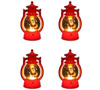 WUUISDNX 4pec, Luci di Natale, Luci di Natale, Stile per esterni, LED resistenti, Antivento, per balcone, Decorazioni natalizie, A-Rosso, pacchetto regalo