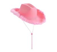 WUUISDNX Cappello da cowboy occidentale con Per tesa piumata, accessorio regalo, alla moda, pratico, leggero e comodo, per abbigliamento da donna, cappello cowgirl, costume, festa, Halloween, cosplay