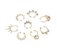 WUUISDNX Cerchio per il naso chic senza piercing accompagnato da un anello per il naso del setto. Elegante set di gioielli per corpo con strass finti per coloro che vogliono essere più attraenti.