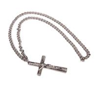 WUUISDNX Collana portachiavi creativa con croce e tamburo, Gesù Crocifisso, multifunzionale come collana o portachiavi, mostra la tua fede