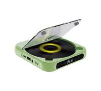 WUUISDNX Lettore CD con batteria integrata ad capacità da 1200 mAh Lettore CD compatto e ricaricabile con schermo LCD Suono per attività all'aperto e ascolto a casa, Verde, 135x135x25mm