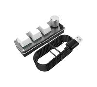 WUUISDNX Mini tastiera meccanica durevole con cavo USB per il controllo dei media da gioco e per la produttività in ufficio, personalizzazione delle funzioni, bianco, Lunghezza del cavo 1M