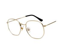 WUUISDNX Occhiali da sole esagonali alla moda Montatura leggera Lenti polarizzate Materiali unisex PC Hexagon Uomo Donna Occhiali da sole, luce anti-blu dorata