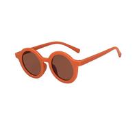 WUUISDNX Occhiali da sole rotondi per bambini Occhiali da bambino Occhiali da vista per il viso che indossano rosa, Rosso-arancio