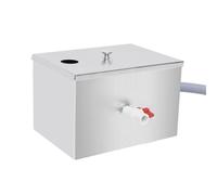 WUUISDNX Separatore d'acqua ad efficienza con ingressi superiori per bar e cucine, gestione dei rifiuti sottolavello, separatore di olio per acque reflue di ristoranti, Argento, 35x20x20cm