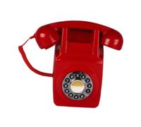 WUUISDNX Telefono retrò antico con quadrante, montaggio a parete, elegante, suono chiaro, adatto per feste, bar, telefono retrò da parete, antico, vintage, Rosso, 22x14.5x9 cm