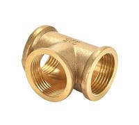 WUUKEPSG 1Pc 4 Ways Brass Pipe Fittings Equal Female Connector 1/8" 1/4" 3/8" Bsp Female Thread,For Grease System Hydraulic System/Sier/1/8"