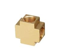 WUUKEPSG 1Pc 4 Ways Brass Pipe Fittings Equal Female Connector 1/8" 1/4" 3/8" Bsp Female Thread,For Grease System Hydraulic System/D/1/8"