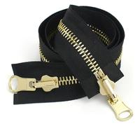 WUUKEPSG 2 Cerniere a Doppio Cursore da 70-100 cm Cerniere a Doppio Cursore con Apertura Frontale, Cerniera Rotante a Due Vie per Giacche, Cappotti e Abbigliamento, Accessori per Cucito Fai da Te/Blac