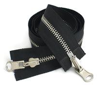 WUUKEPSG 2 Cerniere a Doppio Cursore da 70-100 cm Cerniere a Doppio Cursore con Apertura Frontale, Cerniera Rotante a Due Vie per Giacche, Cappotti e Abbigliamento, Accessori per Cucito Fai da Te/Blac