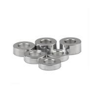 WUUKEPSG 5/10/20 Pezzi Guarniziper Boccola in Alluminio M3/M4 M5 M6 M8 M10, Rondella Piatta in Alluminio, Distanziale Tondo Cavo Senza Filettatura/Height 4Mm/M3 20Pcs