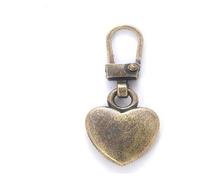WUUKEPSG 5 Pezzi Di Tirazip Di Ricambio, a Forma Di Cuore, con Cursore in Metrimovibile, Kit Di Riparaziper Borse, Zaini e Cappotti/Love Coppery
