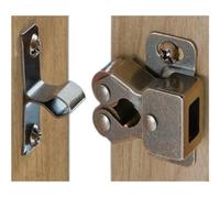 WUUKEPSG 5 Pezzi Fermaporta per Mobili Color Rame Anticato, per Armadietti, Ante a Rullo, con Doppio Fermo e Viti in Omaggio/Antique Copper/5Pcs