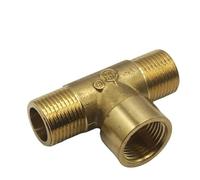 WUUKEPSG Brass Pipe Fittings Bsp Male Female Thread Straight Elbow 3-Way 1Pc 4-Way Plug Nut Gasket, Brass Adapter Coupler Connector/Tee-Mfm/1/4"