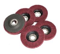 WUUKEPSG Disco Lamellare per Lucidatura in Fibra Di Nylon da 4"/4,5"/125", Grana 180 per Smerigliatrice Angolare./5Pc Grit 320/100 * 16Mm