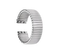 WUURAA For cinturino elastico in acciaio inossidabile For Swatch, cinturino elastico a molla 17mm 20mm(Silver(Trapezoidal style),17mm)