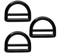 Wuuycoky L'anello a D nero in lega di zinco del doppio Antivari D inarcano l'anello a D per la dimensione di reggiatura della, Nero , Inner Diam:1",Inner Height:0.7",10 Pcs