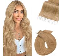 WuvuSnm Tape in Hair Extension adesive per capelli umani naturali e dritti #27 Honey Blonde Color 26 pollici 20 pezzi/70 g capelli umani adesivi per donne minime Smell Low Shedding