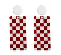 WUWEIJIAJIA Orecchini pendenti in acrilico a scacchi bianchi e neri, alla moda, minimalisti, con motivo a cuore e fiore, per donne e ragazze, gioielli da regalare, in acrilico
