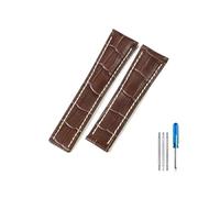 WUWMTUTCK Adatto for i piloti della serie Breitling, adatto for i Vendicatori italiani, adatto for l'Air Timing, adatto for la cultura oceanica, adatto for cinturino in pelle 22/24 mm(Brown(ZJ)-No buc