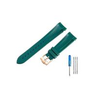 WUWMTUTCK Cinturini in silicone di fascia alta adatti for Tudor 1958 Black Bay Bronzo Piccolo fiore di rame Piccolo cinturino serie fiore rosso 22mm(Green-RS-K13)