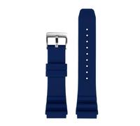 WUWMTUTCK Cinturino for orologio in gomma siliconica 20 22mm Hi-Q morbido nero blu arancione rosso cinturino for uomo adatto for CASIO MDV-106 MTP-VD01(Blue-S pin,22mm)