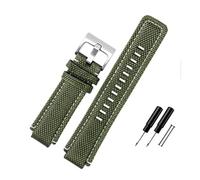 WUWMTUTCK Cinturino for orologio in tela di nylon 24 * 16mm Cinturino convesso Hi-Q nero verde blu cinturino for uomo for strumento adatto for Timex T2N720 721 TW2T76500 76300(Army green-S pin)