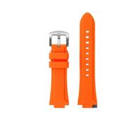 WUWMTUTCK Cinturino in gomma siliconica 24 * 16mm giunto convesso nero blu verde arancione cinturino da uomo adatto for Timex Adventure Tidal IQ T2N720 T2N721(Orange-S pin)
