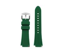 WUWMTUTCK Cinturino in gomma siliconica 24 * 16mm giunto convesso nero blu verde arancione cinturino da uomo adatto for Timex Adventure Tidal IQ T2N720 T2N721(Green-S pin)