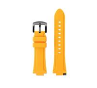 WUWMTUTCK Cinturino in gomma siliconica 24 * 16mm giunto convesso nero blu verde arancione cinturino da uomo adatto for Timex Adventure Tidal IQ T2N720 T2N721(Yellow-B pin)