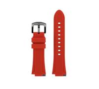 WUWMTUTCK Cinturino in gomma siliconica 24 * 16mm giunto convesso nero blu verde arancione cinturino da uomo adatto for Timex Adventure Tidal IQ T2N720 T2N721(Red-B pin)