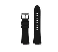 WUWMTUTCK Cinturino in gomma siliconica 24 * 16mm giunto convesso nero blu verde arancione cinturino da uomo adatto for Timex Adventure Tidal IQ T2N720 T2N721(Black-B pin)
