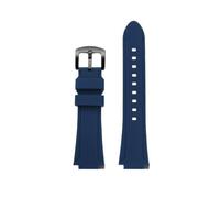 WUWMTUTCK Cinturino in gomma siliconica 24 * 16mm giunto convesso nero blu verde arancione cinturino da uomo adatto for Timex Adventure Tidal IQ T2N720 T2N721(Dark blue-B pin)