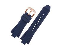 WUWMTUTCK Cinturino in gomma siliconica 29 * 13mm Giunto convesso Nero Arancione Blu Cinturino da uomo adatto for MICHAEL adatto for KORS MK8184 8729 9020 8730 8761 8152(Blue-RG pin)