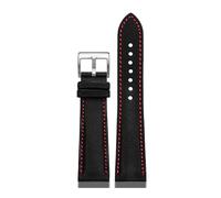 WUWMTUTCK Cinturino in nylon for cinturino inferiore in pelle 20 21 22 24mm Cinturino da uomo adatto for Tag Heuer F1 adatto for la serie Carrera Aquaracer(Black red-S pin,24mm)