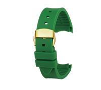 WUWMTUTCK Cinturino orologio in gomma siliconica 20mm 23mm interfaccia Arc morbido nero rosso uomo donna cinturino adatto for GUC GC G-TIMELESS YA1264065 YA126487(Green-Gold,23mm)