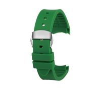 WUWMTUTCK Cinturino orologio in gomma siliconica 20mm 23mm interfaccia Arc morbido nero rosso uomo donna cinturino adatto for GUC GC G-TIMELESS YA1264065 YA126487(Green-Silver,20mm)