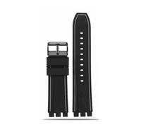 WUWMTUTCK Cinturino orologio in gomma siliconica 21mm Sport Nero Arancione Blu Rosso Arancione Gary Lines Cinturino da uomo adatto for Swatch YVS400 YVS451 YVB404(Black gray-B pin,19mm)