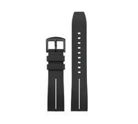 WUWMTUTCK Cinturino orologio in gomma siliconica Sport Nero Rosso Verde Linee bianche Bracciale cinturino di ricambio da uomo adatto for CASIO EQB-1000(Black white-B pin)