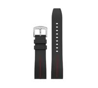 WUWMTUTCK Cinturino orologio in gomma siliconica Sport Nero Rosso Verde Linee bianche Bracciale cinturino di ricambio da uomo adatto for CASIO EQB-1000(Black red-S pin)