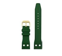 WUWMTUTCK Cinturino orologio in silicone fluorurato 20mm 21mm 22mm Morbido antipolvere Blu Nero Verde scuro for cinturino rivetto adatto for IWC Pilot Mark-xx(Green-G pin,20mm)