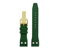 WUWMTUTCK Cinturino orologio in silicone fluorurato 20mm 21mm 22mm Morbido antipolvere Blu Nero Verde scuro for cinturino rivetto adatto for IWC Pilot Mark-xx(Green-Gold,21mm)