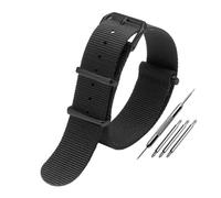 WUWMTUTCK Cinturino universale in tela di nylon adatto for DW adatto for Briston adatto for Rolex 18mm 20mm 22mm nero rosso verde kaki blu sportivo cinturino for uomo e donna(Black-B pin,18mm)