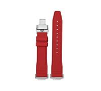 WUWMTUTCK Fluoro Gomma Cinturino in Silicone Morbido Colore Puro Verde Menta Cinturino da Uomo Bracciale Misura for CASIO Misura for G-SHOCK DW5600 DW5610(Red-Silver)