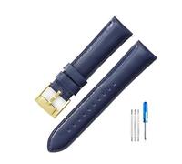 WUWMTUTCK Misura for Fossil Fs4990 Fs4735 Me3099 Me3052 Fs4813 Q Cinturini in pelle inodore serie intelligente 22 24mm(Light Blue-Gold-K8,24mm)
